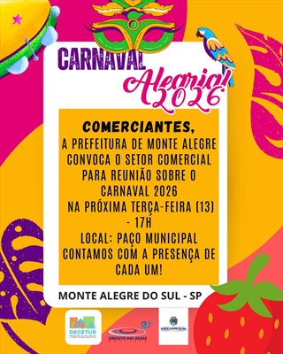 Post do instagram da Prefeitura de Monte Alegre do Sul
