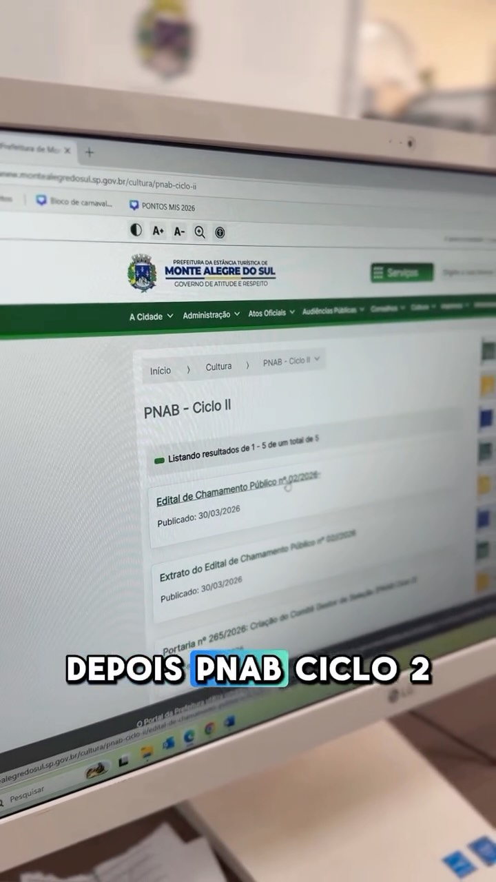 Post do instagram da Prefeitura de Monte Alegre do Sul