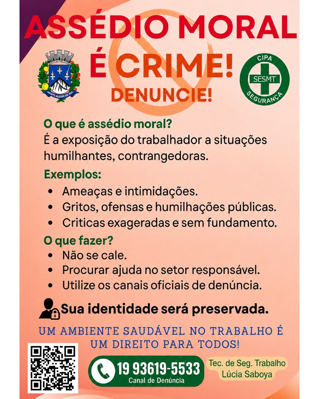 Post do instagram da Prefeitura de Monte Alegre do Sul
