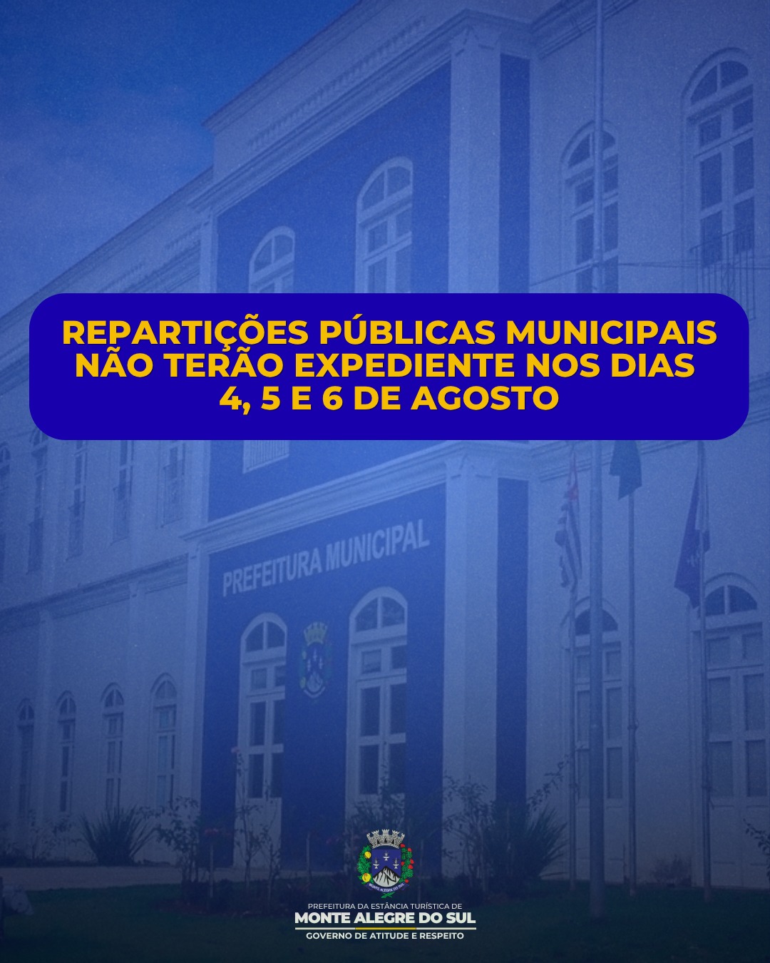 Post do instagram da Prefeitura de Monte Alegre do Sul